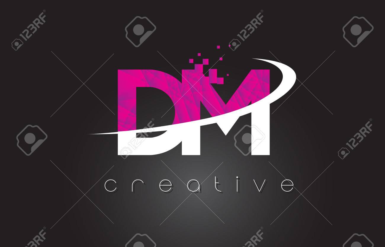 Dm D M クリエイティブ デザインの手紙します 白ピンク文字ベクトル イラスト のイラスト素材 ベクタ Image