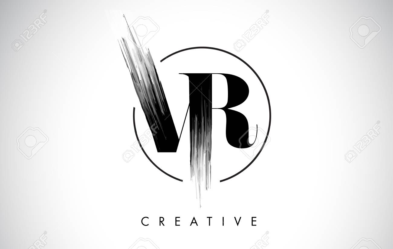 Vr Brush Stroke Letter Logo Design Black Paint Logo Leters Icon With Elegant Circle Vector Design Royalty Free Cliparts Vectors And Stock Illustration Image 85863823