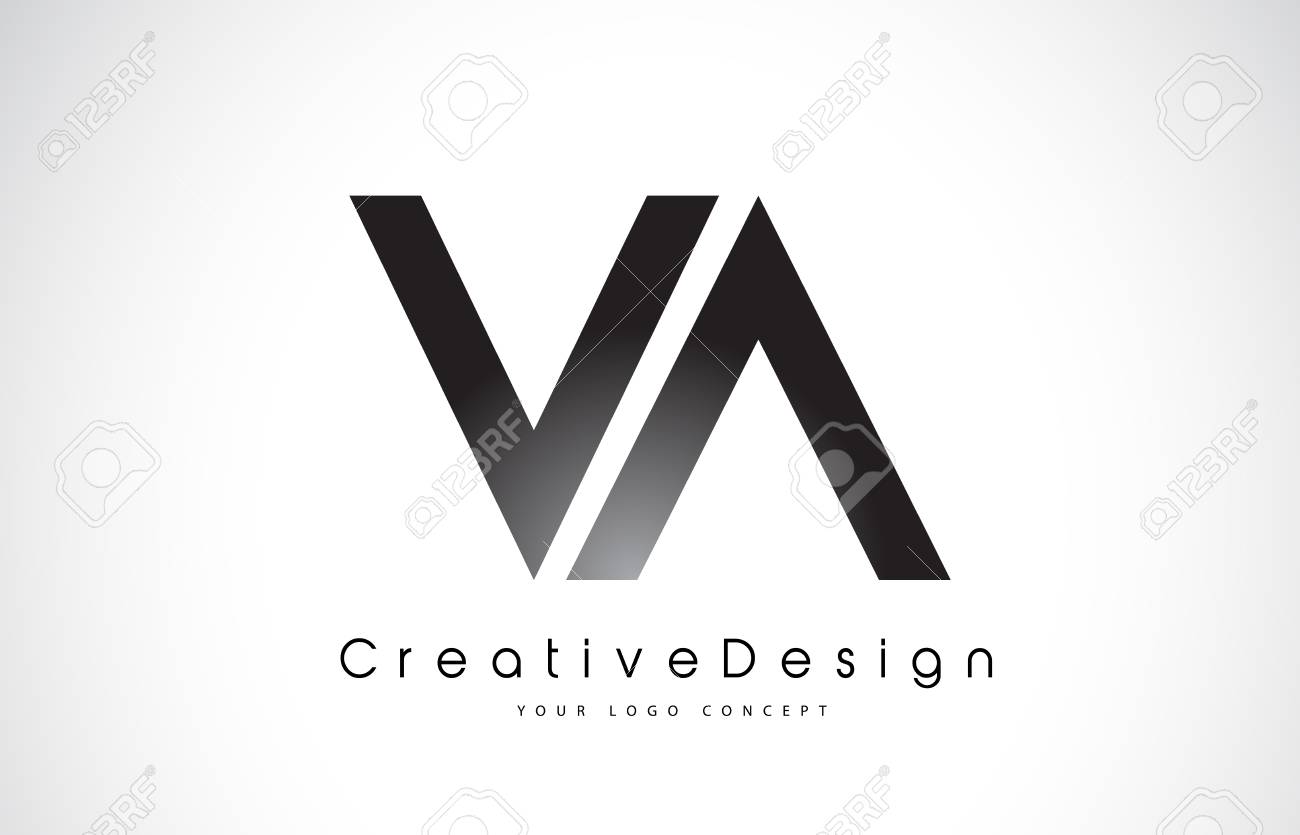 letter va icon design in black colors creative modern letters va letters