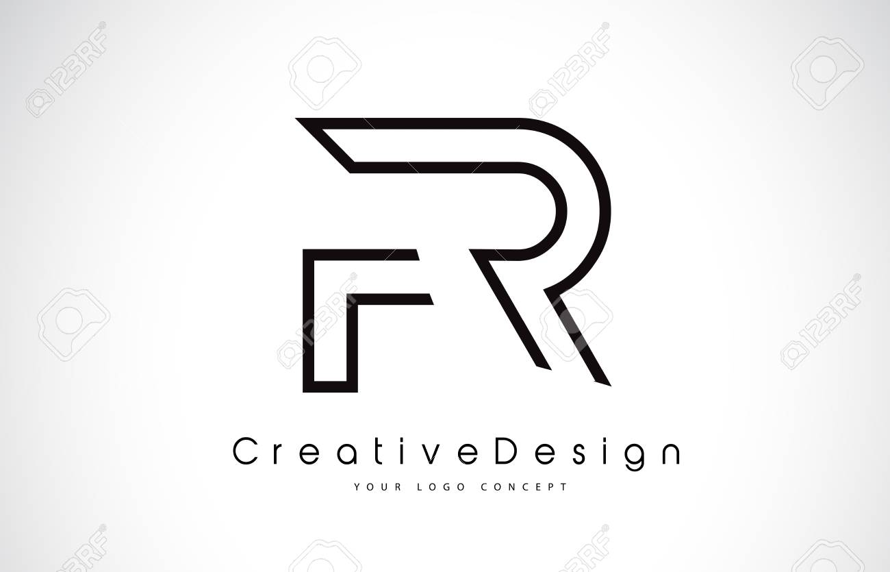 fr f r letter design in black colors creative modern letters