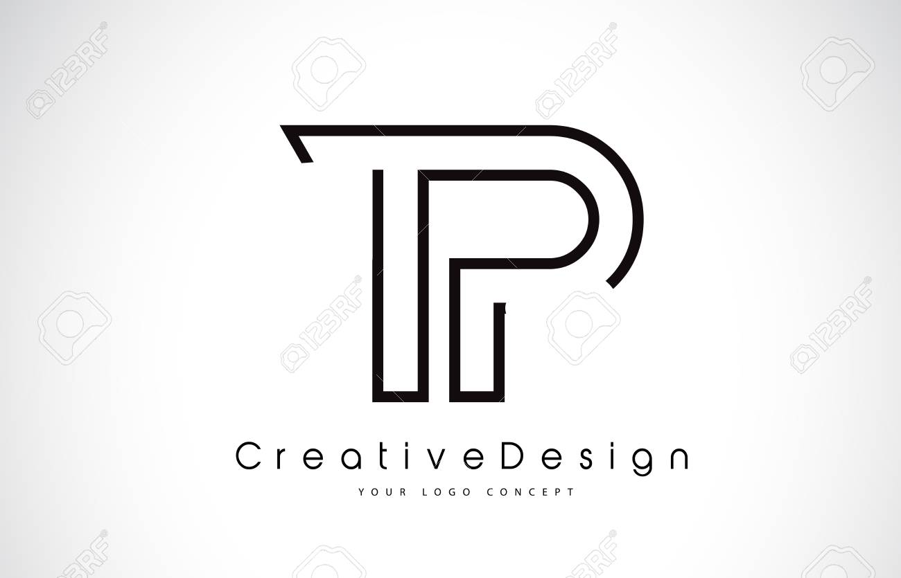 tp t p letter design in black colors creative modern letters