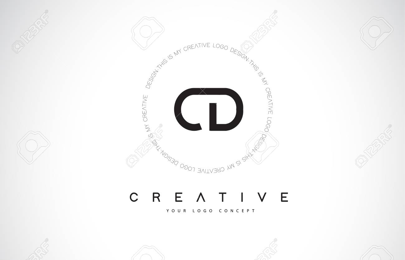 Cd C D Logo Design With Black And White Creative Icon Text Letter