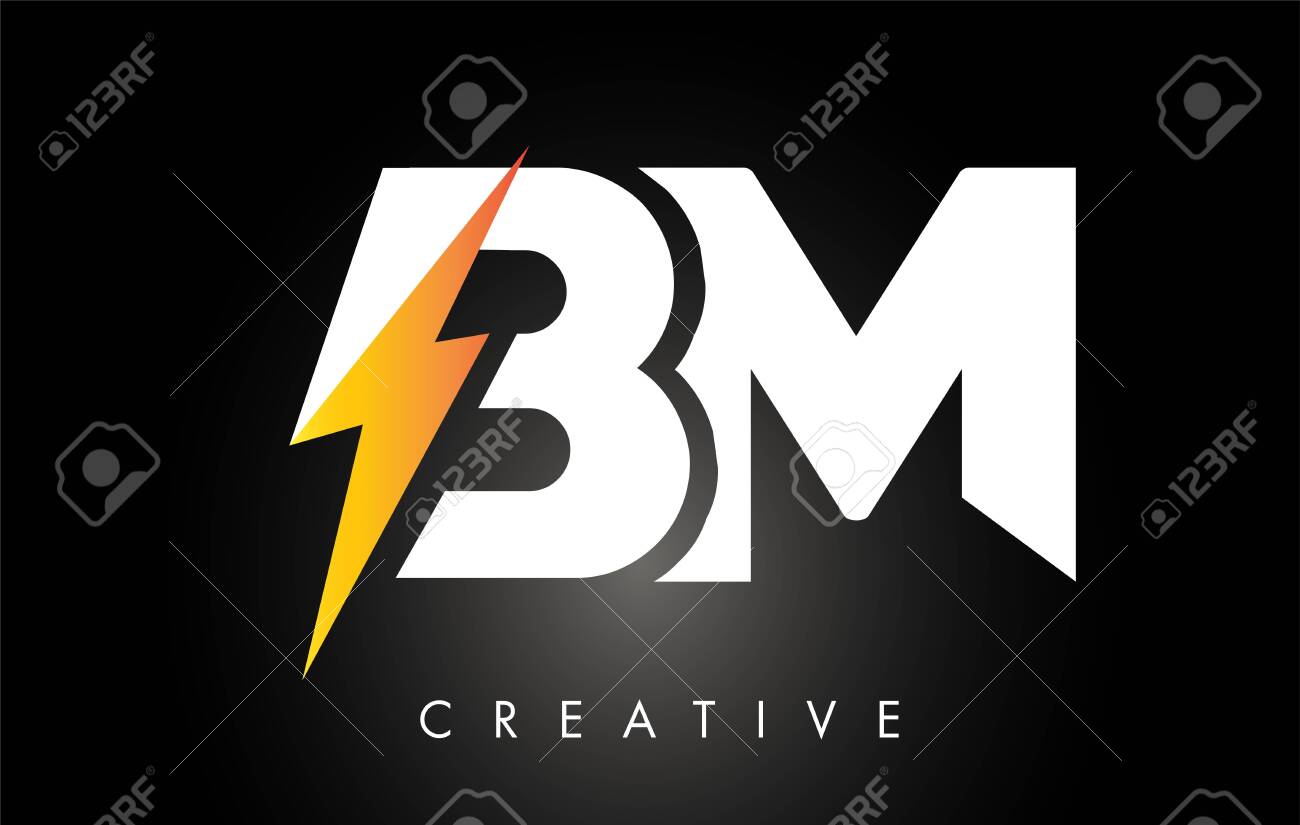 Bm Letter Logo Design With Lighting Thunder Bolt Electric Bolt Letter Logo Vector Illustration Royalty Free Cliparts Vectors And Stock Illustration Image 124822443
