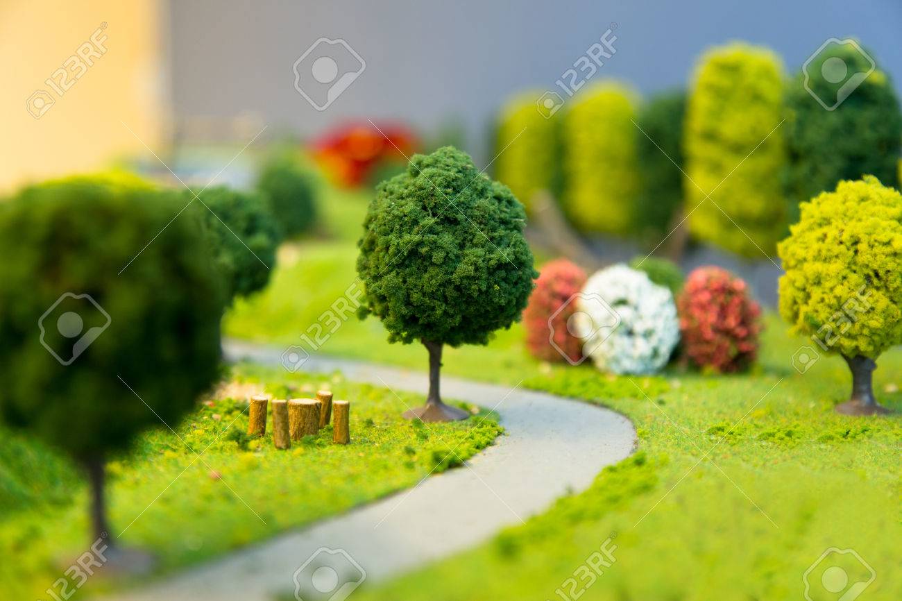 Miniature Landscape Of A Park With 