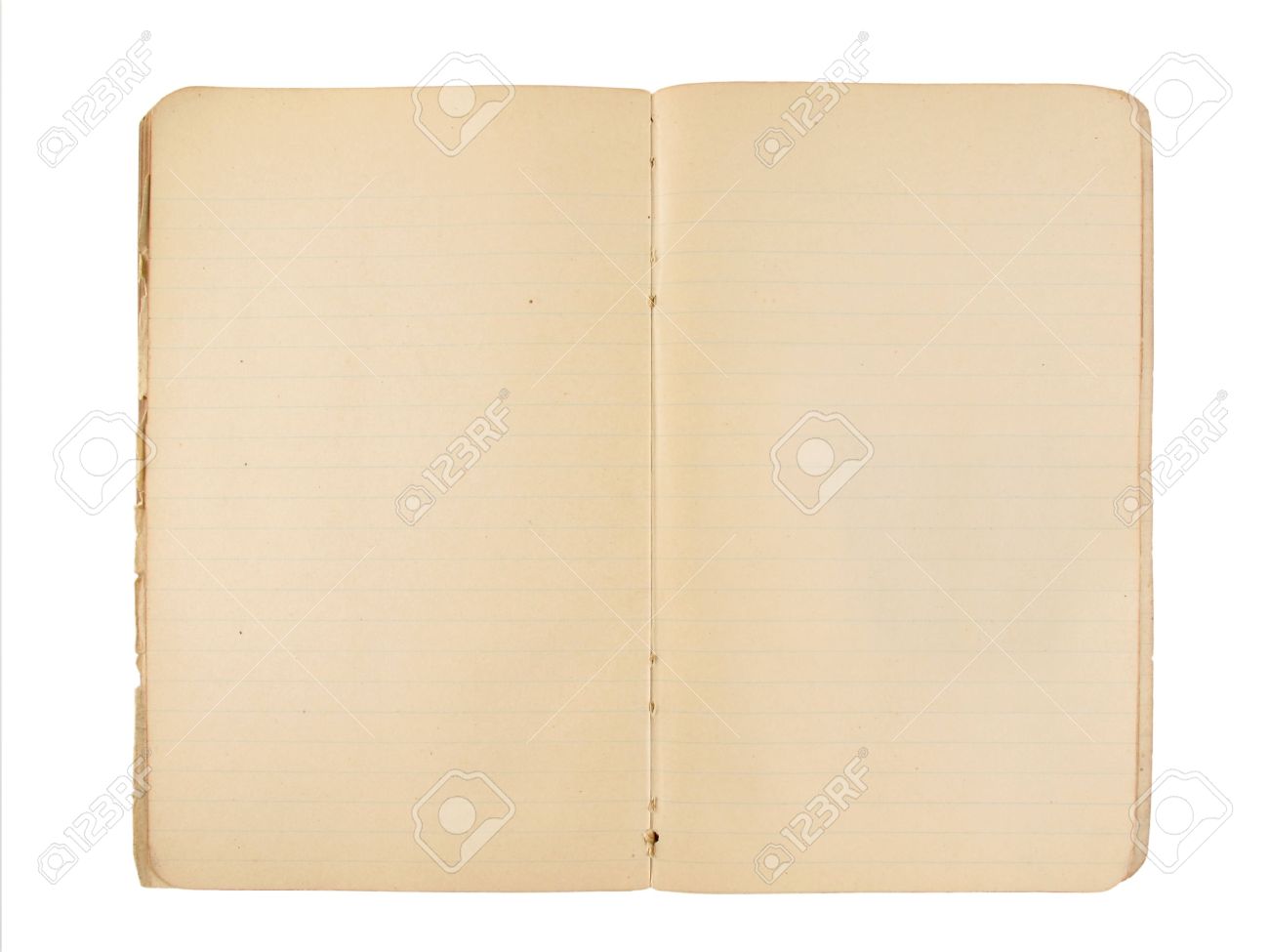 old ruled diary lies open to expose blank pages stock photo picture diary pages