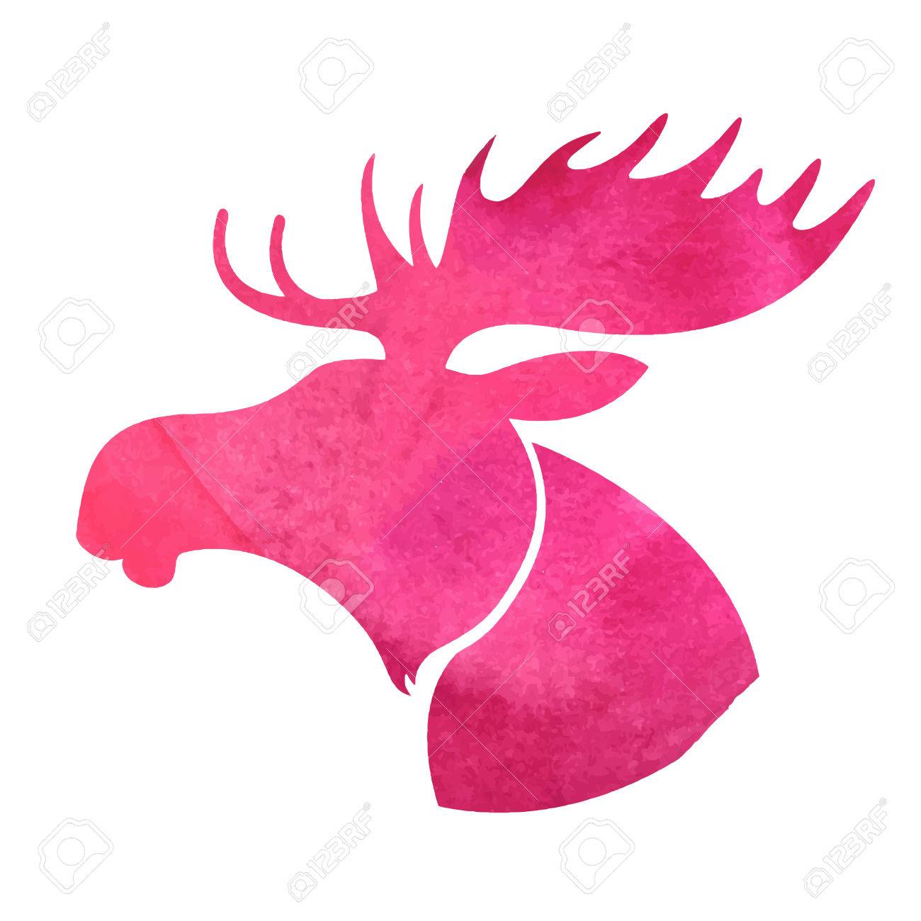Moose Head Watercolor Silhouette Royalty Free Cliparts Vectors - Moose Head Watercolor Silhouette Stock Vector moose head watercolor silhouette royalty free cliparts vectors - moose head watercolor silhouette stock vector