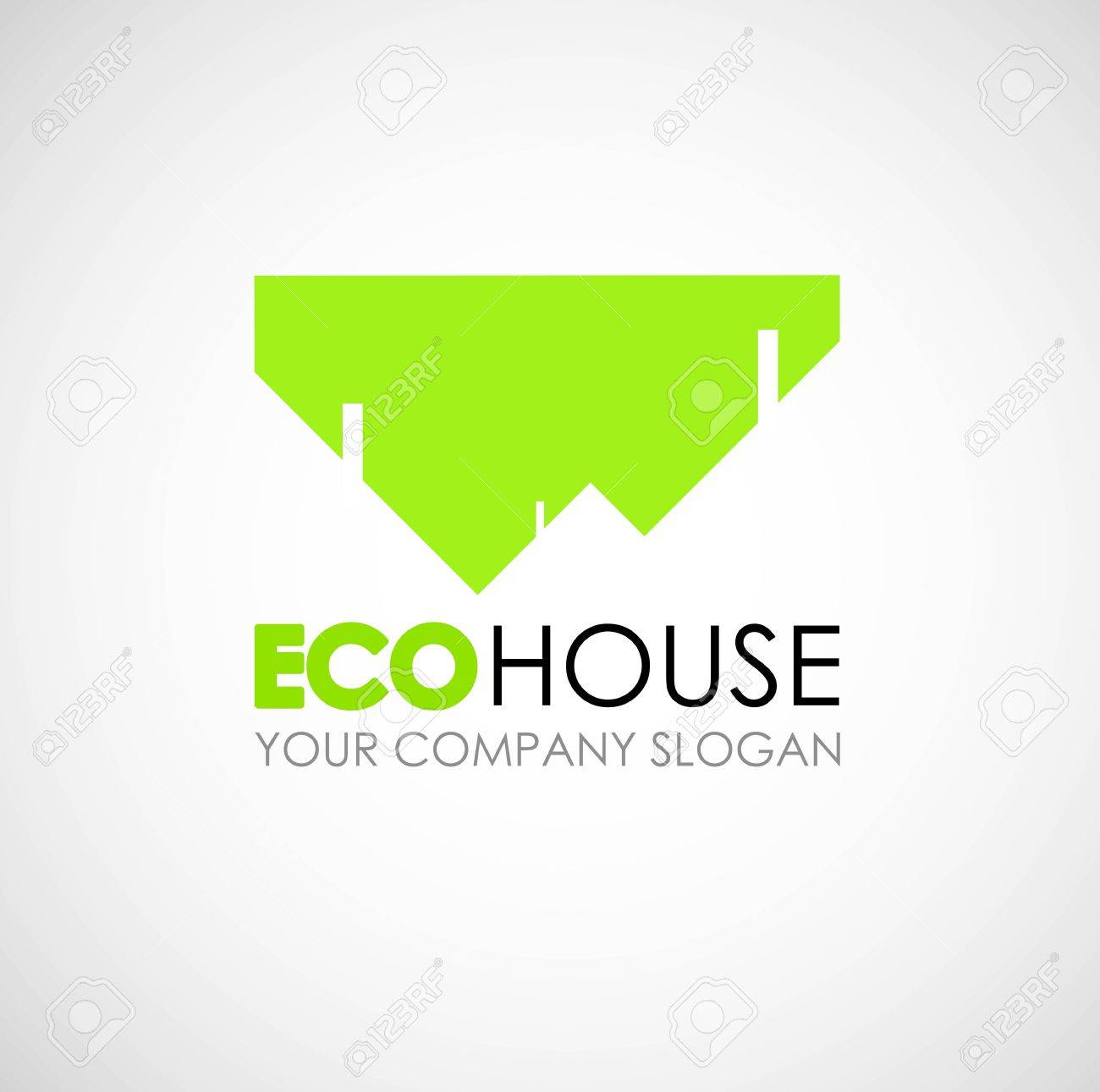 Eco Haus Logo Design Okologisches Bauen Idee Eco Architektur Und
