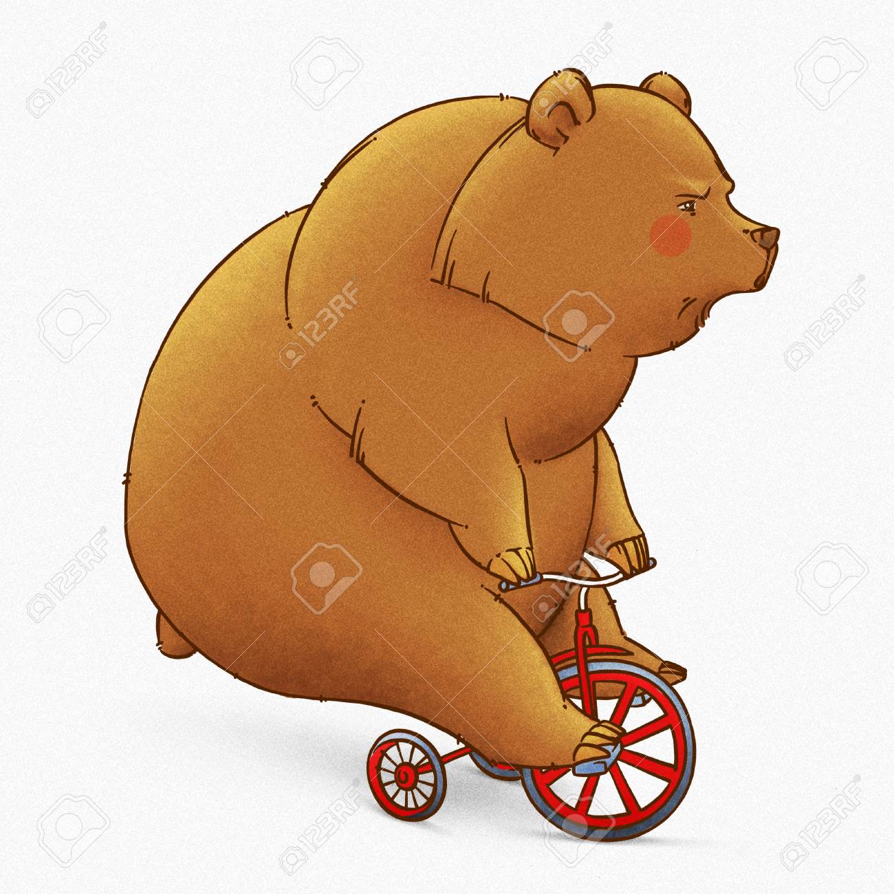 面白い漫画かわいいブラウン ハイイログマ イラスト の写真素材 画像素材 Image