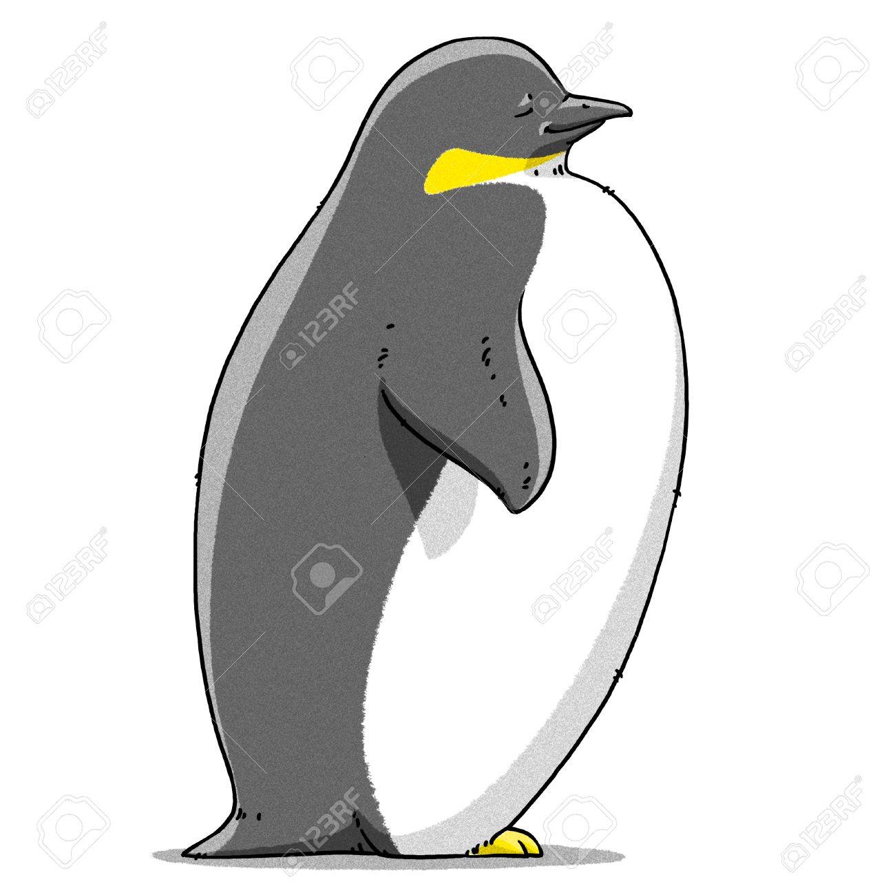 面白い漫画かわいいクールな皇帝ペンギン イラスト の写真素材 画像素材 Image