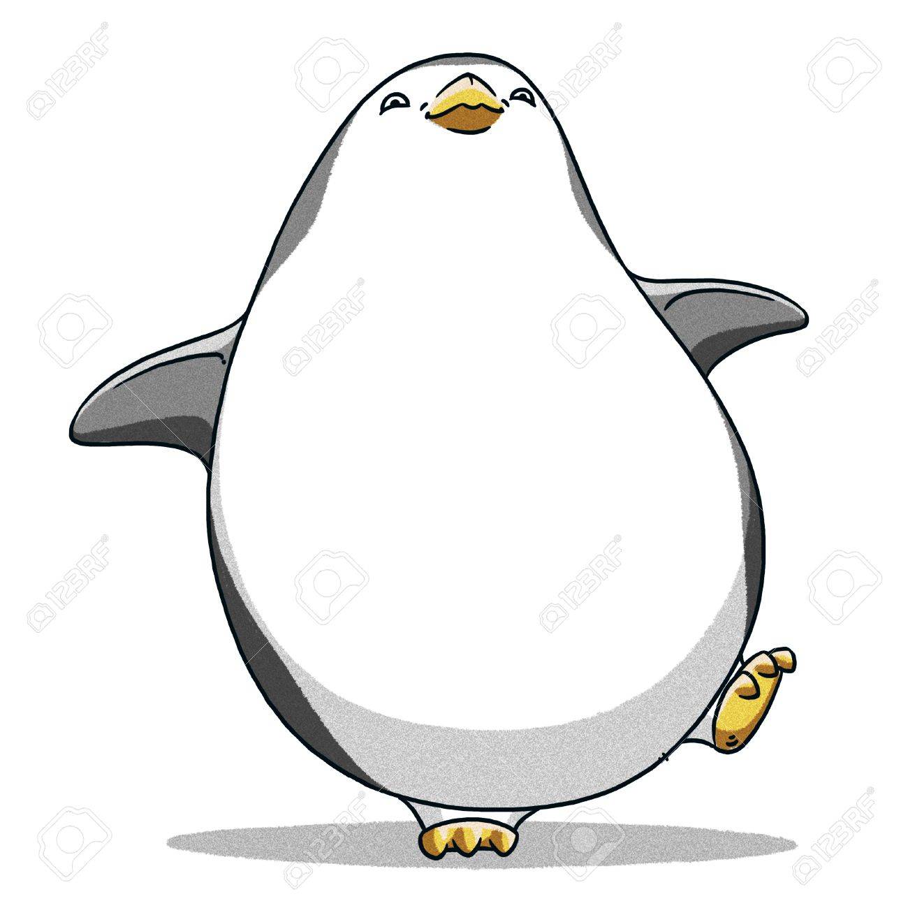 面白い漫画かわいいクールな皇帝ペンギン イラスト の写真素材 画像素材 Image