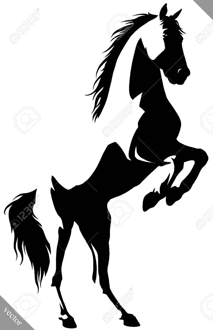 黒と白の線形描画馬イラストのイラスト素材 ベクタ Image 黒と白の線形描画馬イラストのイラスト素材 ベクタ Image