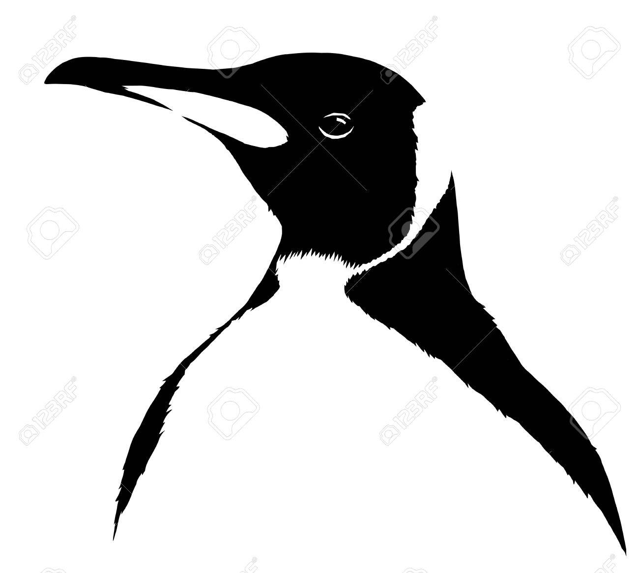黒と白の線形ペイント ペンギン イラストします の写真素材 画像素材 Image