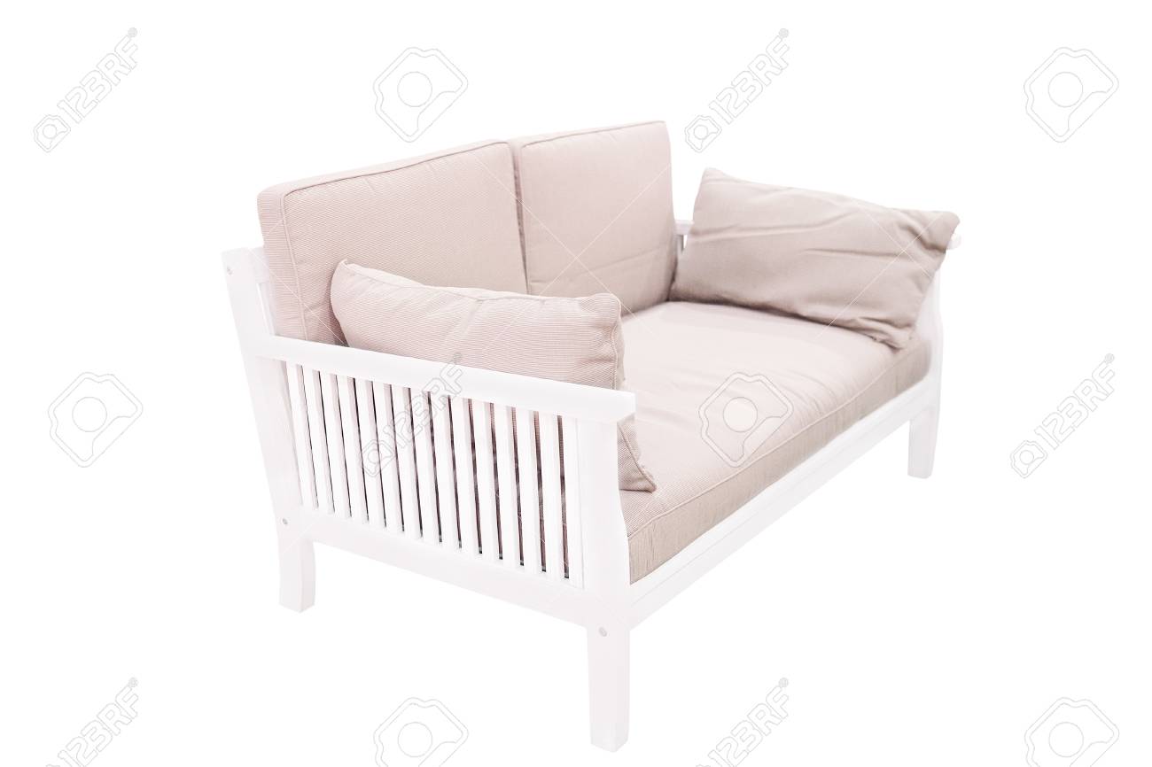 Modern wooden garden sofa under the white background - 38121792 Modern wooden garden sofa under the white background - 38121792