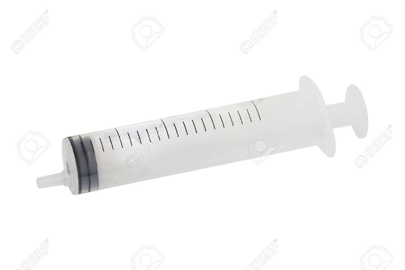 close up syringe and parts of gastroscopy device stock photo syringe parts