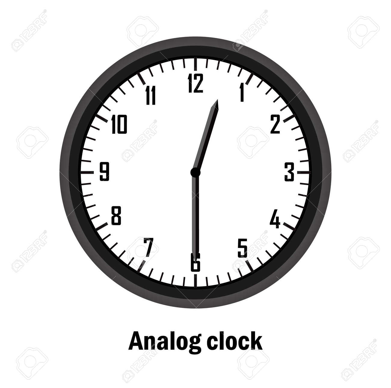 【ピーチ様専用】12/30 Analog Clock Time. 12.30. With White Background. Vector Royalty