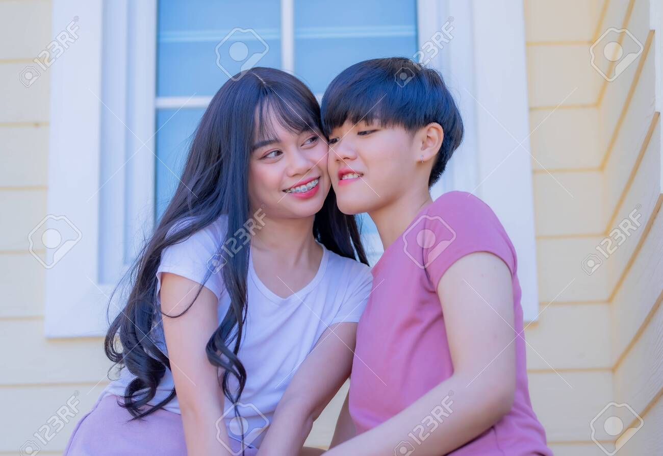 Beautiful Lesbian Couple. LGBT And Same Sex Marriage Concept image