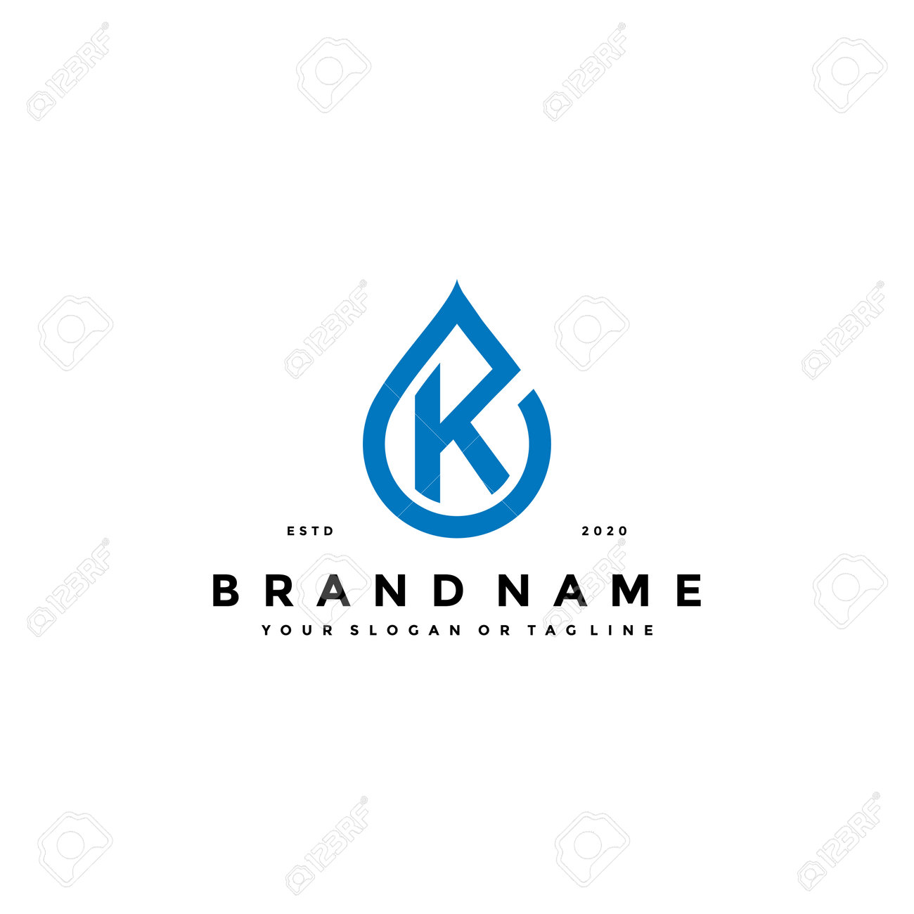 Letter K Water Drop Logo Design Vector Template Royalty Free Cliparts Vectors And Stock Illustration Image