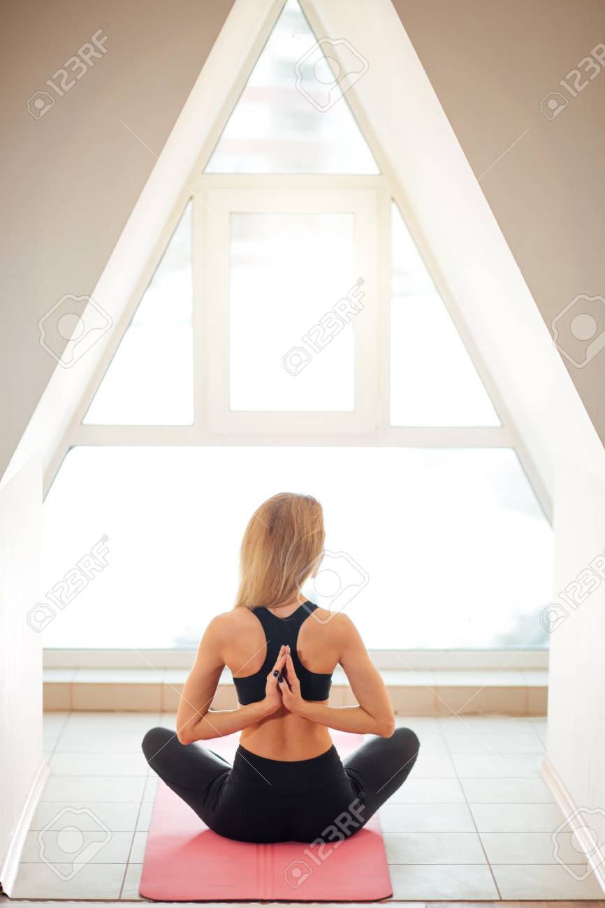 woman doing yoga in