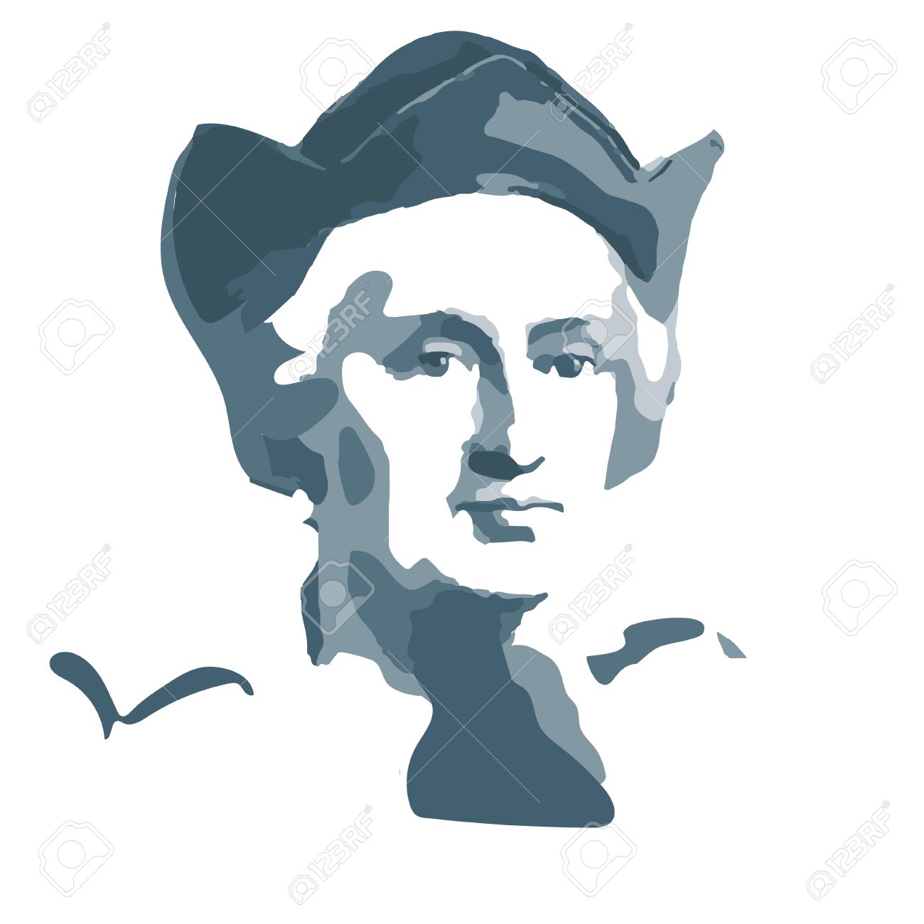 クリストファー コロンブス スペインの船乗り 旅行者の肖像 のイラスト素材 ベクタ Image