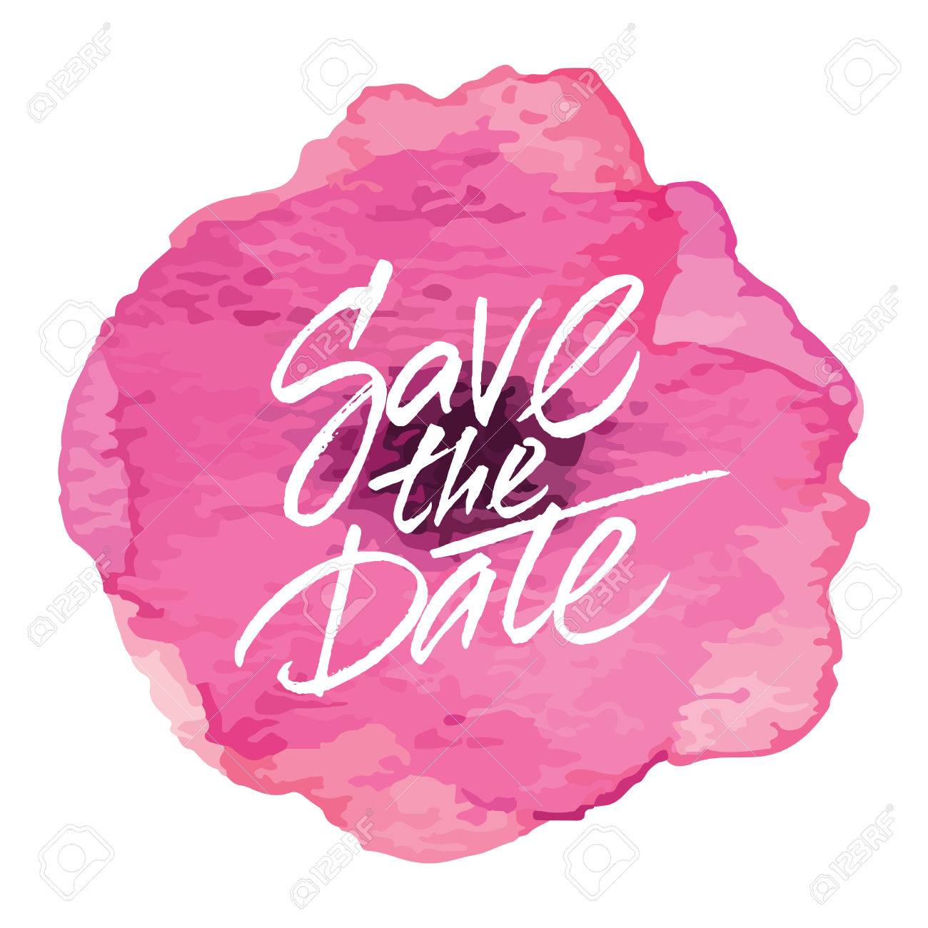 vector wedding card design save the date on watercolor flower