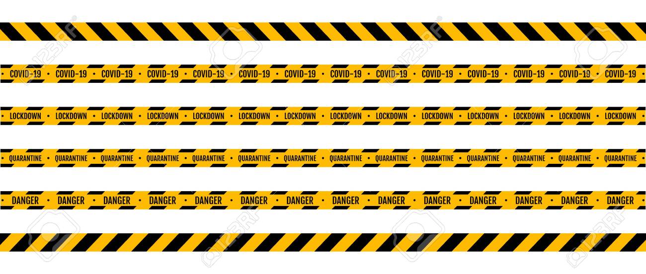 Warning coronavirus quarantine yellow and black stripes - 150452504 Warning coronavirus quarantine yellow and black stripes - 150452504