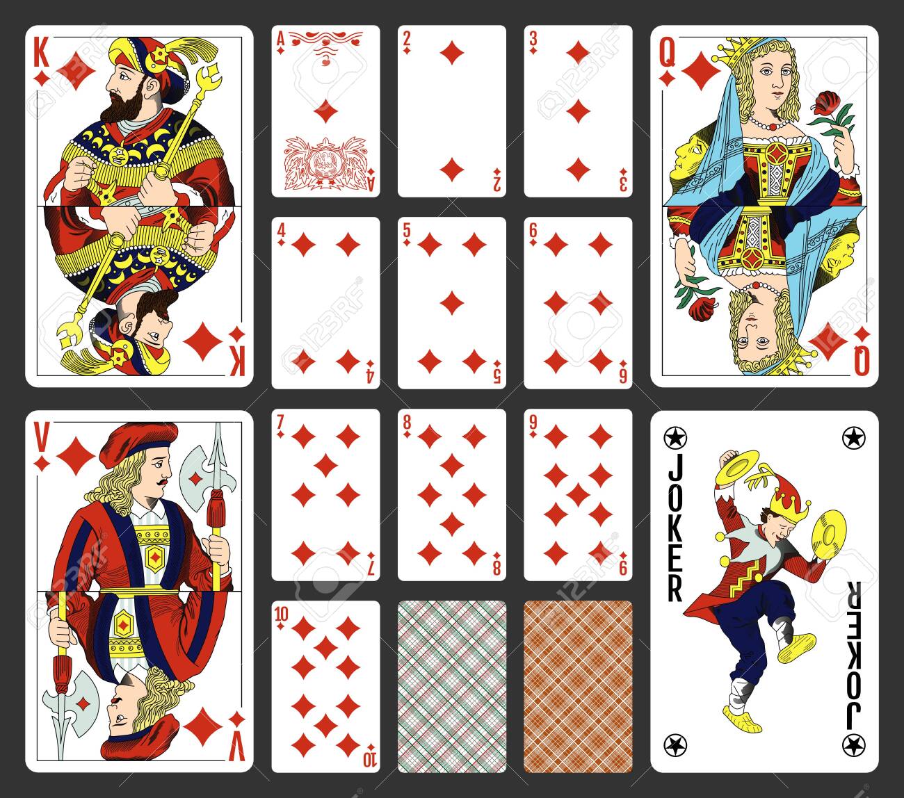 Diamonds suite design for a pack of traditional style playing cards - 151316568 Diamonds suite design for a pack of traditional style playing cards - 151316568