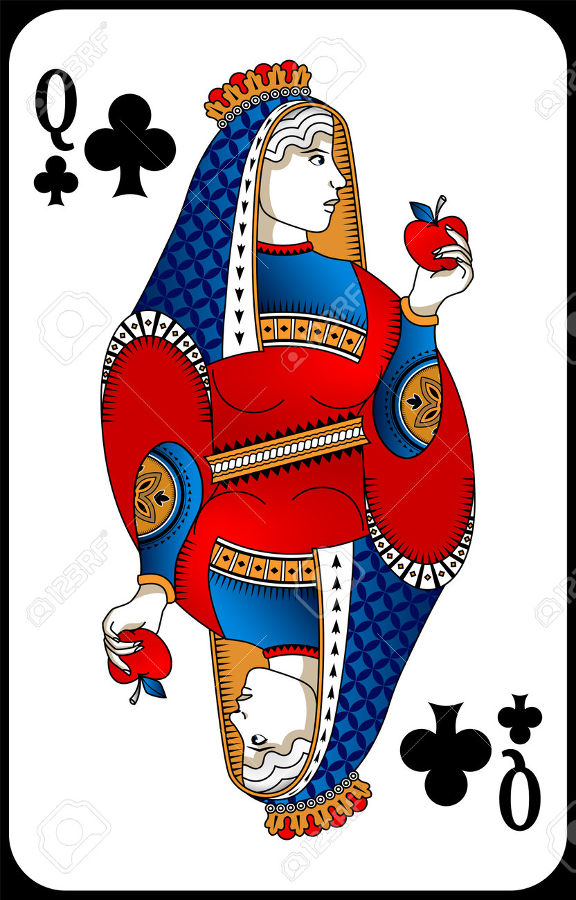 Poker playing card queen spades. New design of playing cards. - 162195426 Poker playing card queen spades. New design of playing cards. - 162195426
