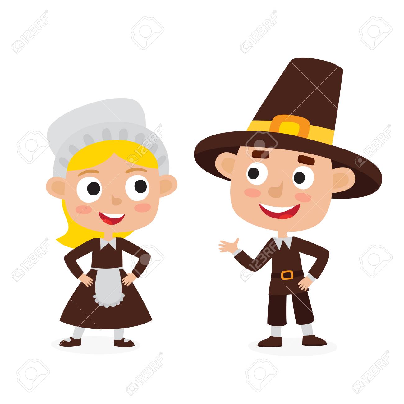 Happy Thanksgiving Day. Greeting Card With People Characters. Royalty Free  SVG, Cliparts, Vectors, and Stock Illustration. Image 107081815., image size:1300x1300