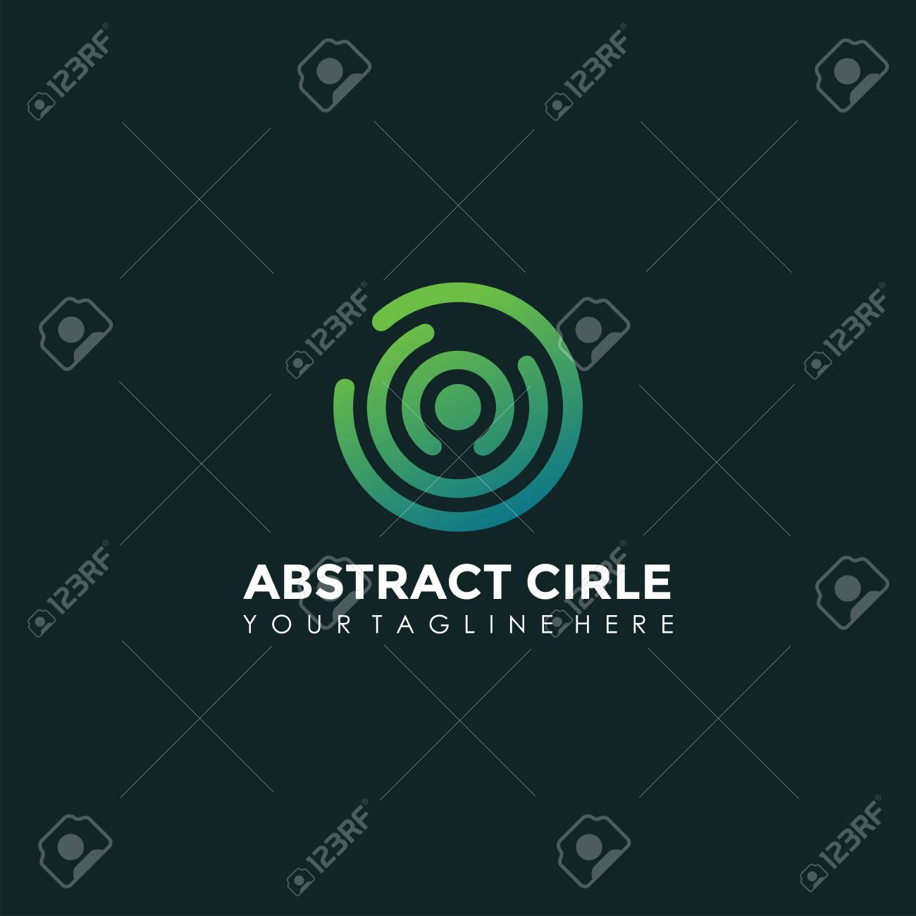 Abstract Circle Logo Design With Dark Background Vector