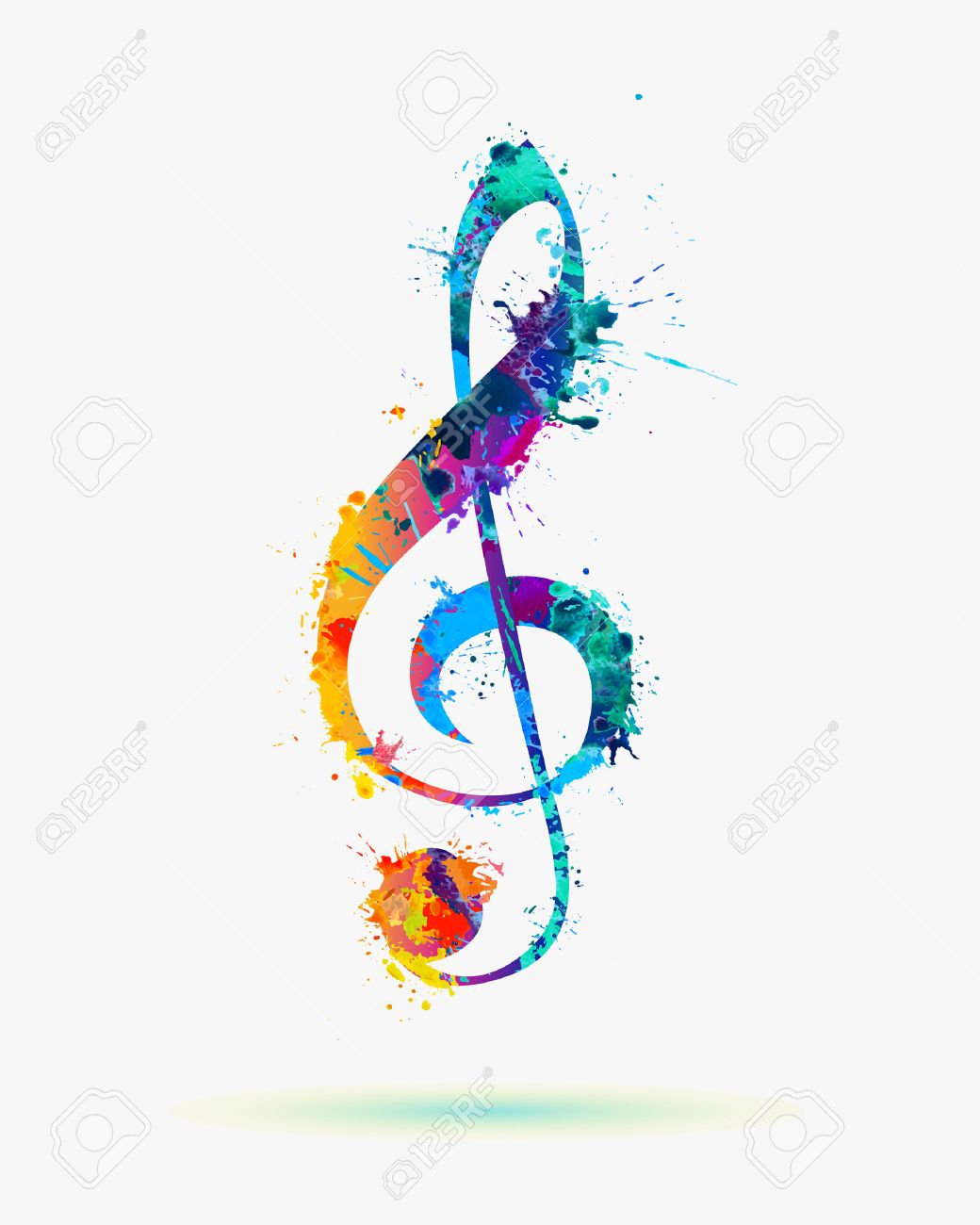 treble clef in rainbow colors royalty free cliparts vectors and treble cled