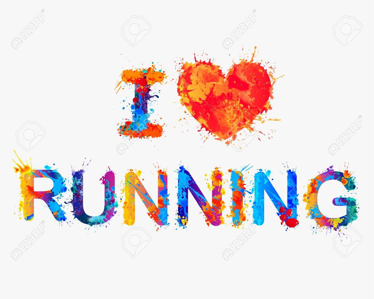 I Love Running. Vector Splash Paint Inscription Royalty Free SVG