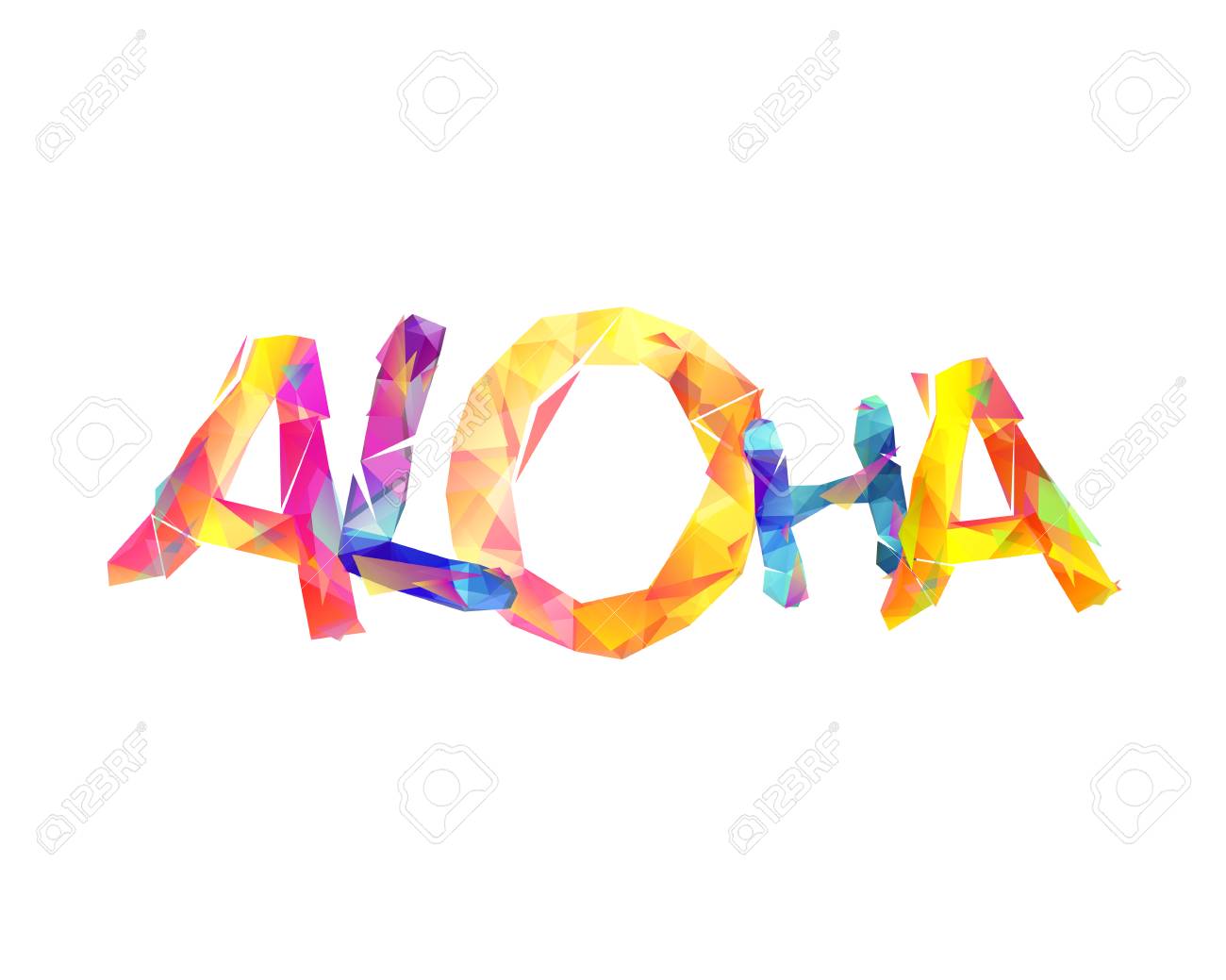 ハワイ語 アロハ ベクトル三角形の文字の単語 のイラスト素材 ベクタ Image