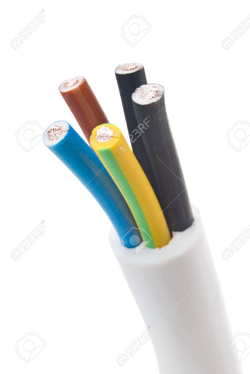 closeup of a electric cable on a white background - 18984571 closeup of a electric cable on a white background - 18984571