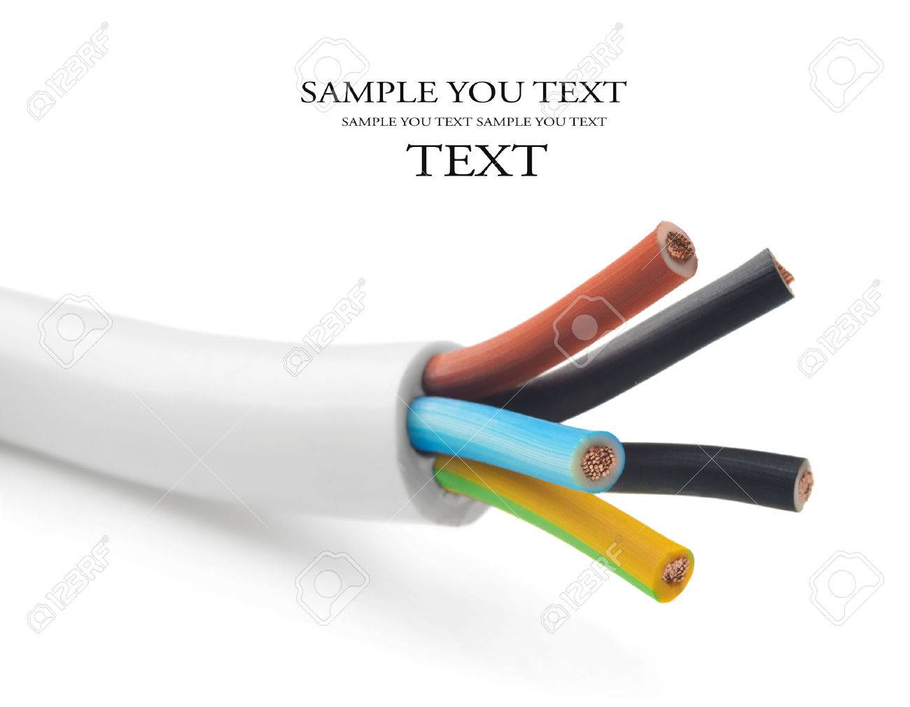 closeup of a electric cable on a white background - 37196639 closeup of a electric cable on a white background - 37196639