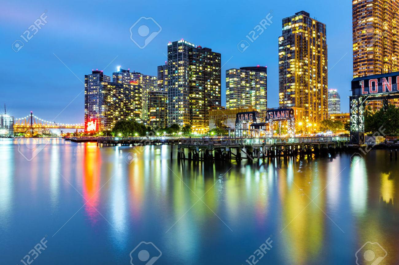 Long Island City skyline at dusk. LIC is the westernmost residential and commercial neighborhood of the NYC borough of Queens - 59199088 Long Island City skyline at dusk. LIC is the westernmost residential and commercial neighborhood of the NYC borough of Queens - 59199088