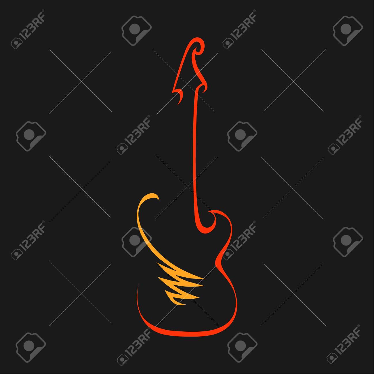 Abstract Electric Guitar Symbol, Icon. Used For Logo Royalty Free SVG,  Cliparts, Vectors, and Stock Illustration. Image 90940687., image size:1300x1300