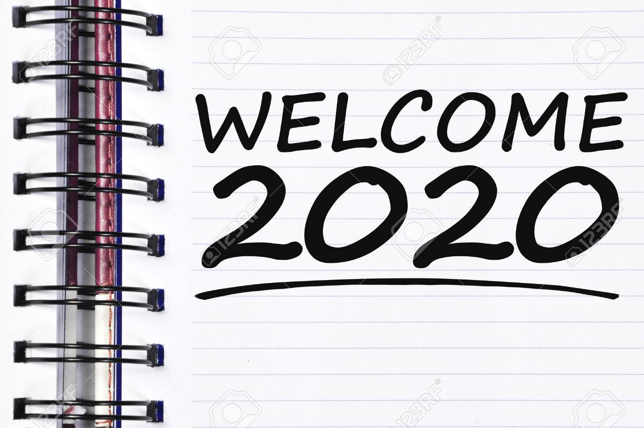 welcome 2020 words on spring note book 2020 in words