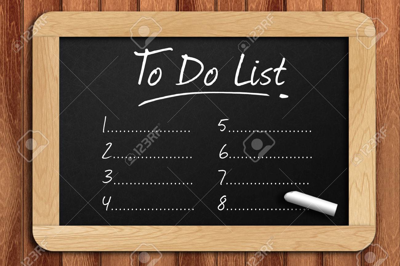 Chalkboard On The Wooden Table Written To Do List Stock Photo Picture And Royalty Free Image Image 41598739