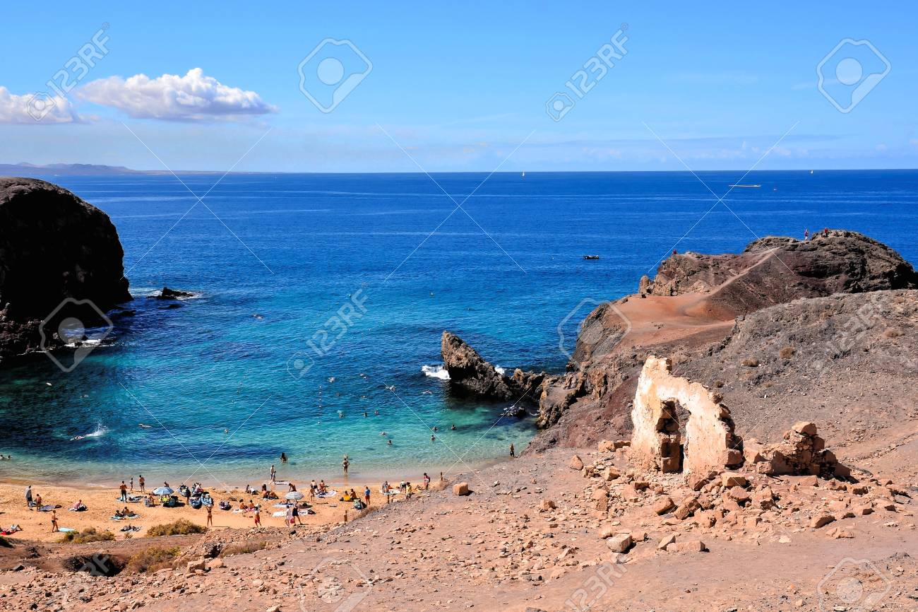 Spanish View Landscape In Papagayo Beach Playa Blanca Lanzarote