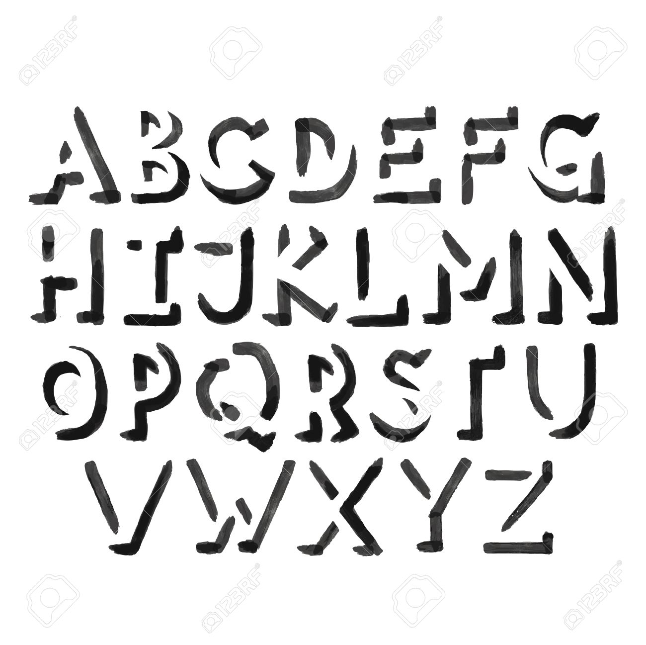 hand drawn grunge rough painted vector graffiti marker letters