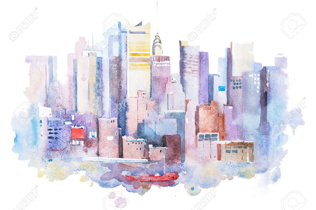New York ニューヨークマンハッタン絵画