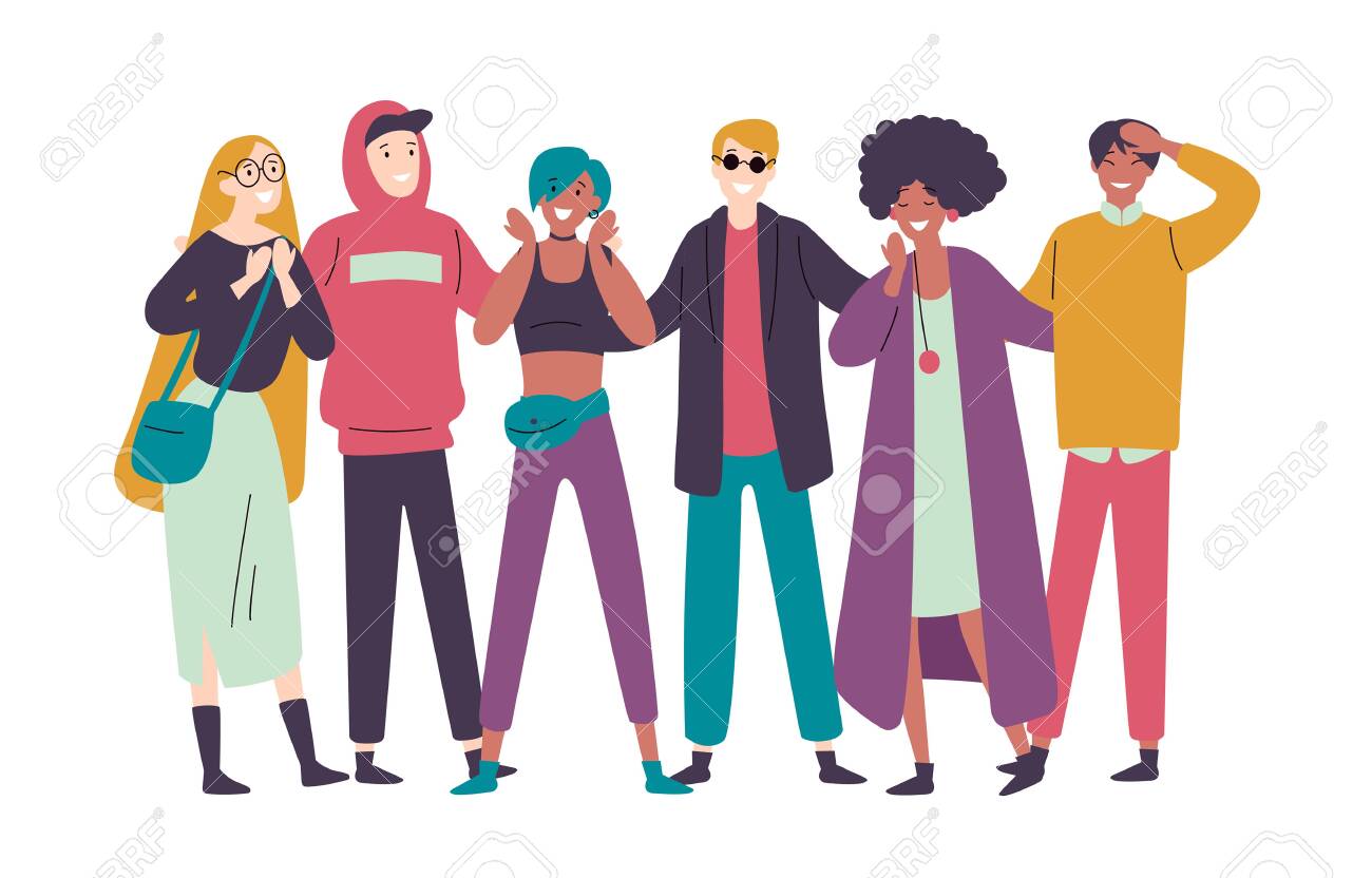 Group of diverse happy people muti-ethnic standing together - 123347563 Group of diverse happy people muti-ethnic standing together - 123347563