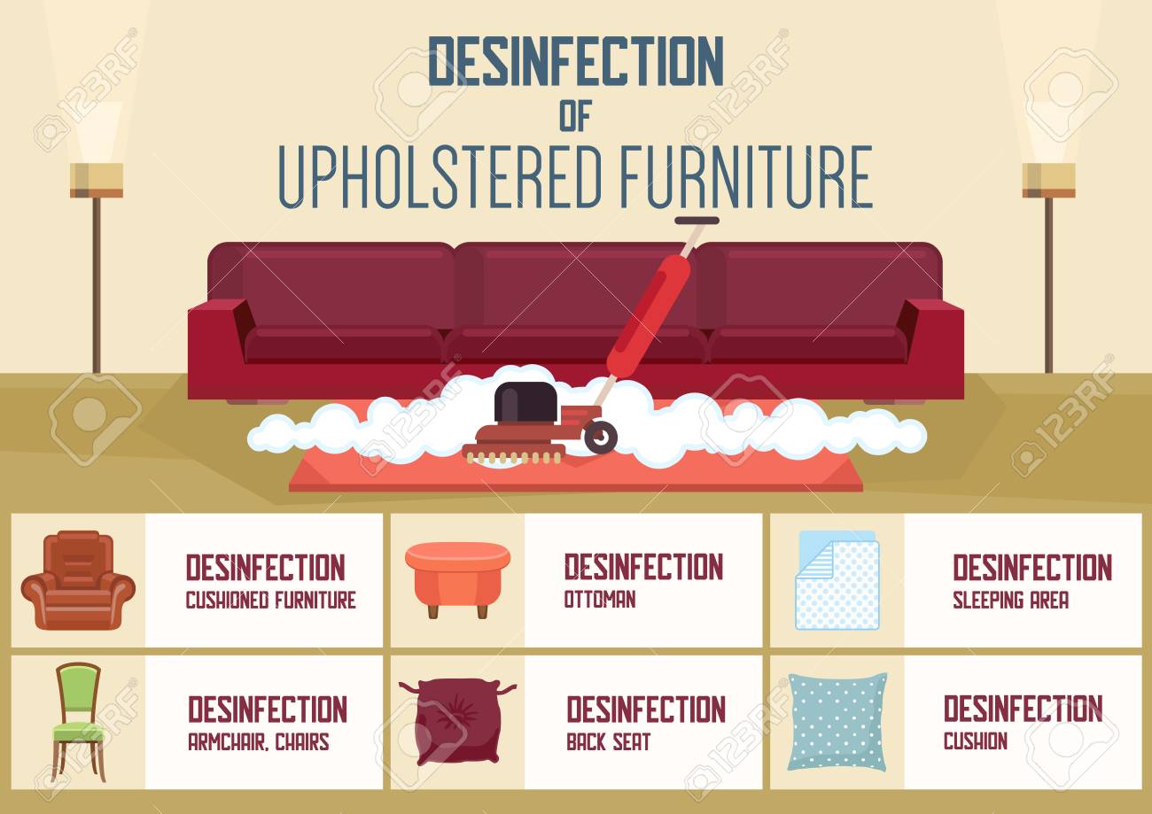 disinfection upholstered furniture concept cleaning business advert for cleaner