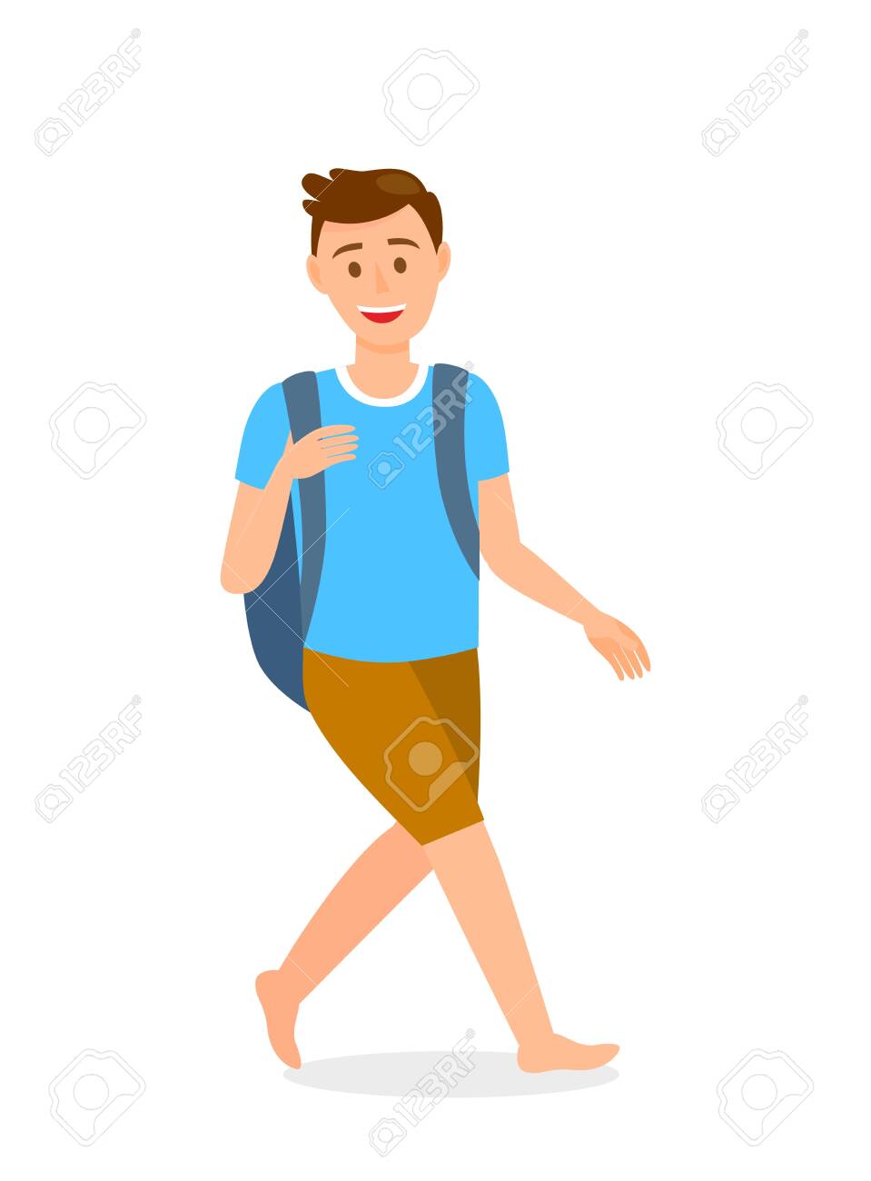 cartoon character with backpack