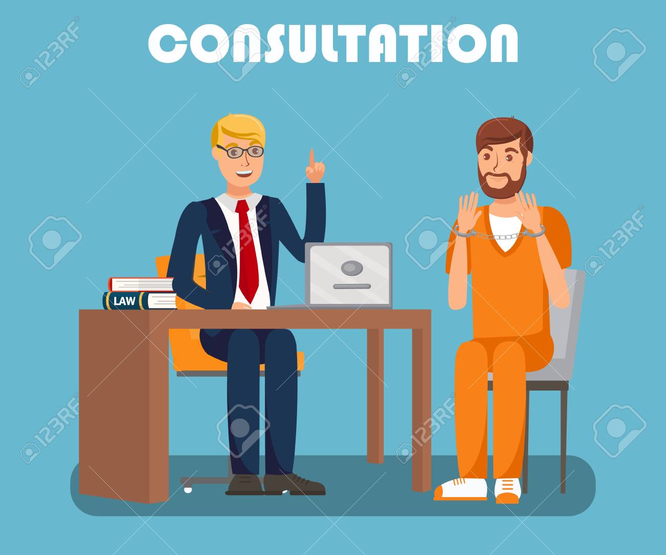 Legal Advisor Consultation Flat Banner Template. Court Protection