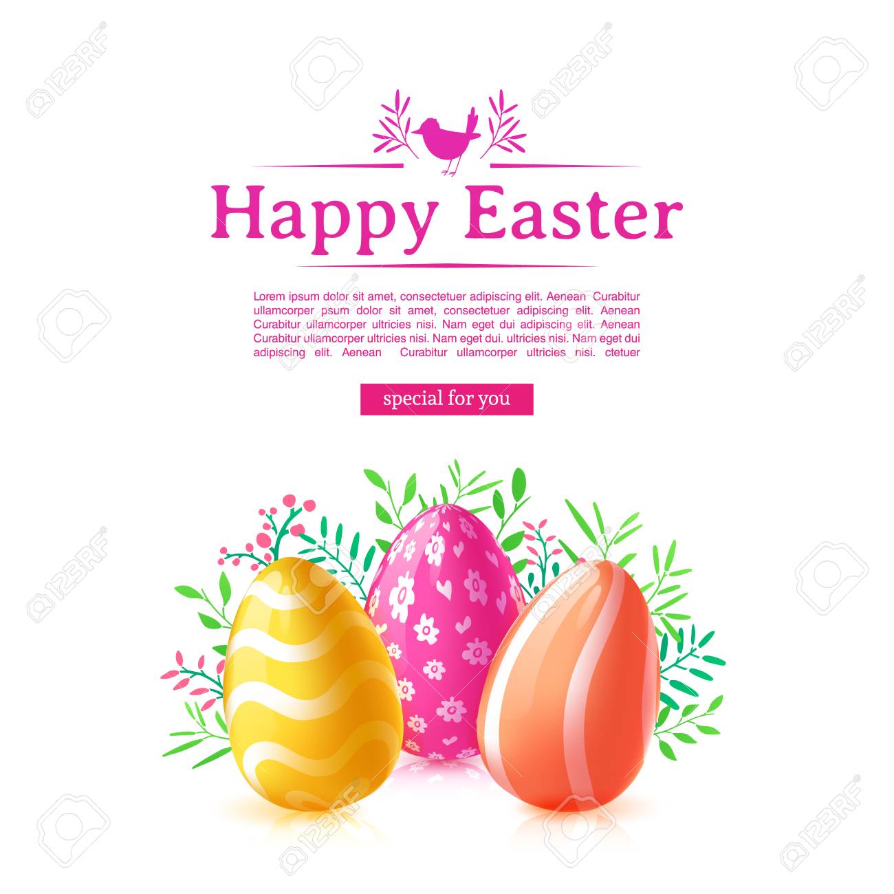 design template banner for happy easter poster decoration colored
