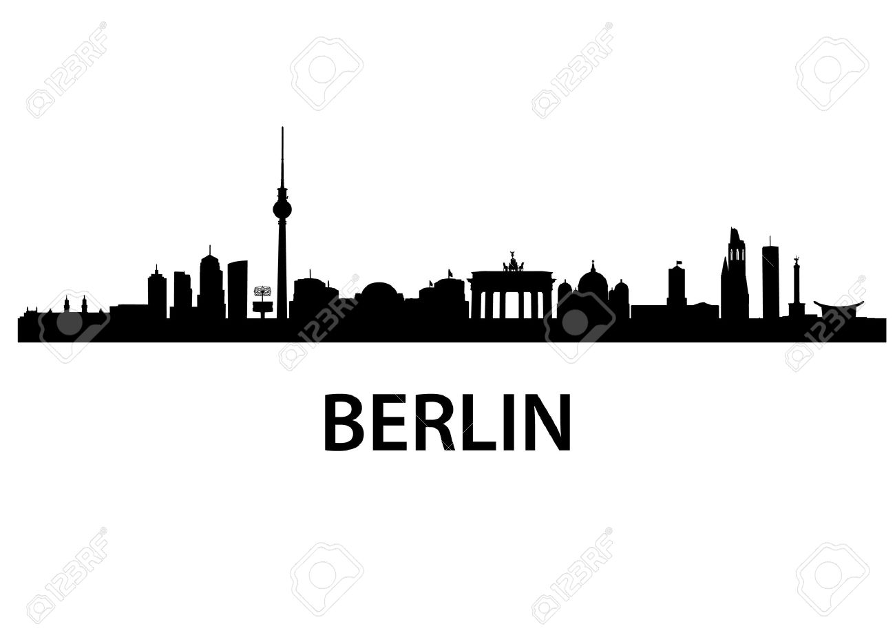 detailed vector skyline of berlin royalty free cliparts vectors