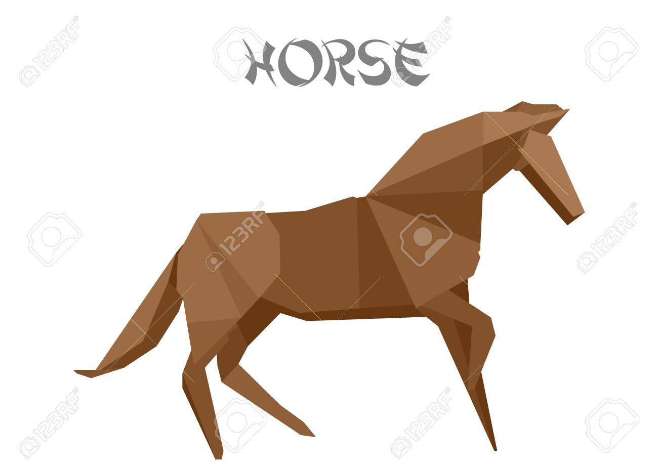 Illustration Of An Origami Horse