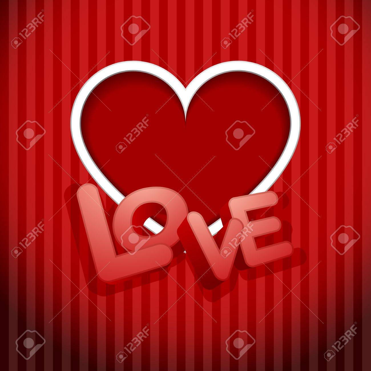 Illustration Of A 3d Love Text And Heart Frame On A Red Background Royalty Free Cliparts Vectors And Stock Illustration Image 17105889