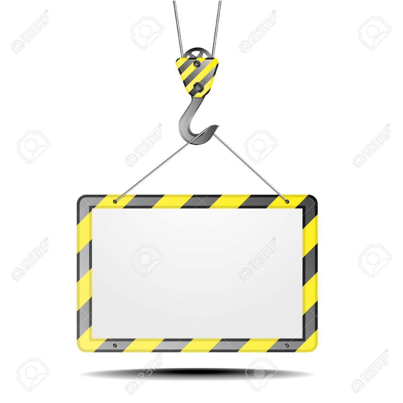 detailed illustration of a blank construction frame on a hook